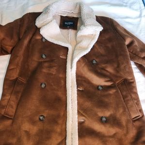 Guess Long Faux Shearling Coat